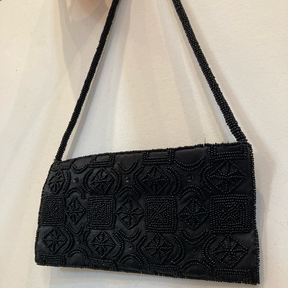Vintage Beaded Embellished Baguette Bag